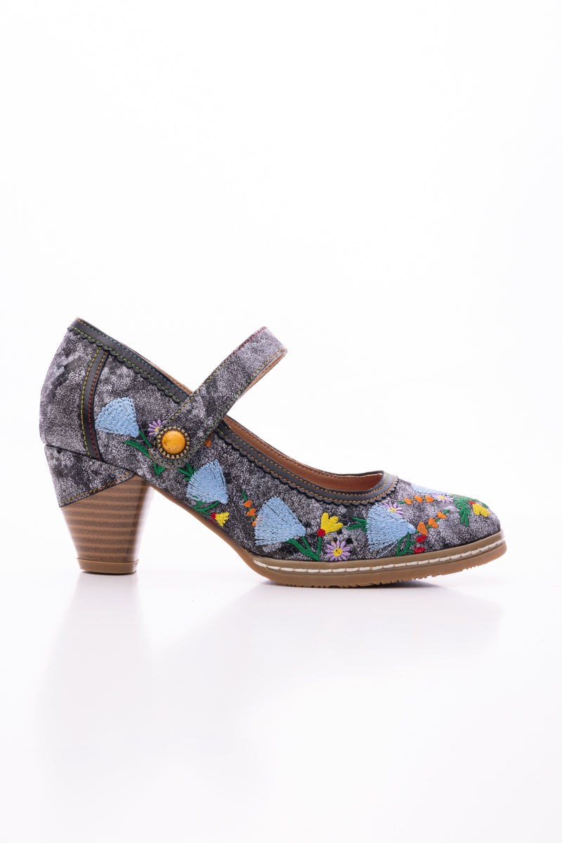 Vicconfy | GEORGINA FLORAL LEATHER PUMP