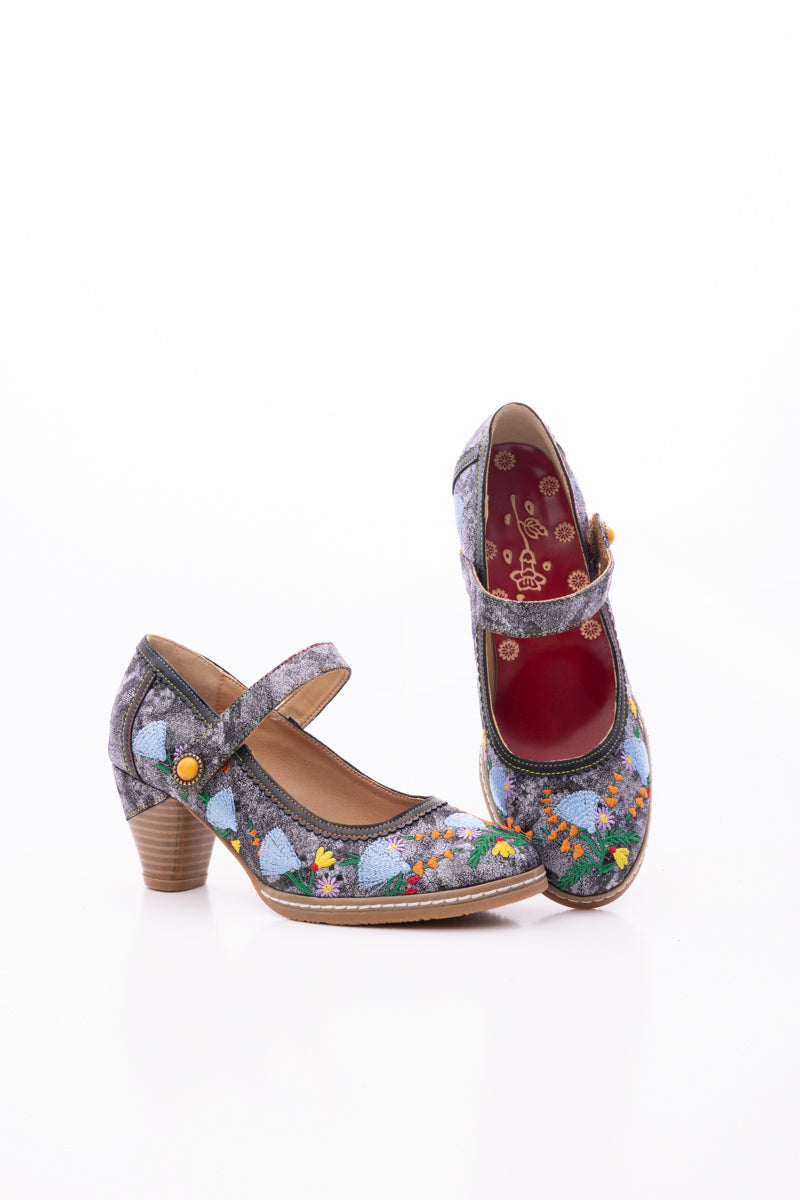 Vicconfy | GEORGINA FLORAL LEATHER PUMP
