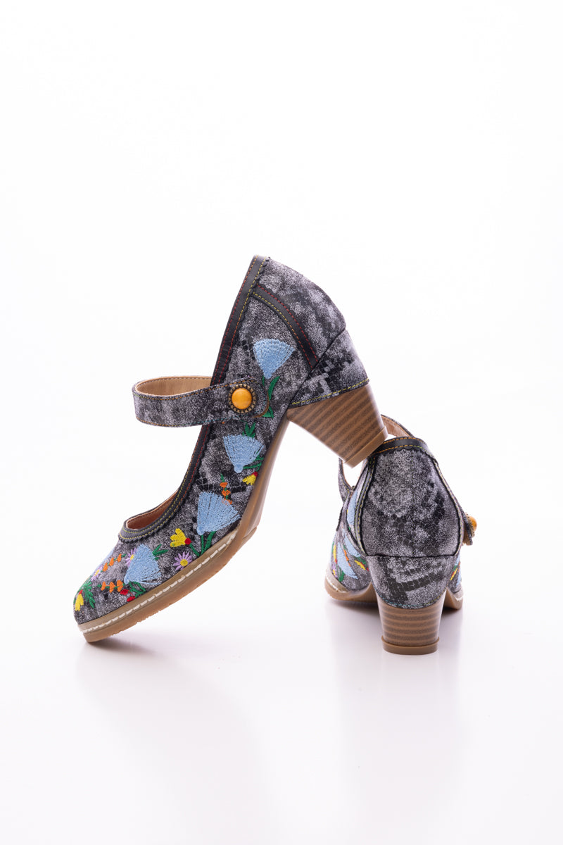 Vicconfy | GEORGINA FLORAL LEATHER PUMP