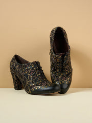 Vicconfy | Jingle My Way Stud Embellished Jacquard Oxford