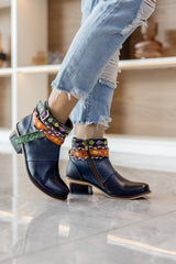 Vicconfy | Barry Western Leather Ankle Bootie
