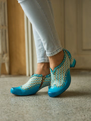 Vicconfy | Aliene Jacquard Leather Pump Booties