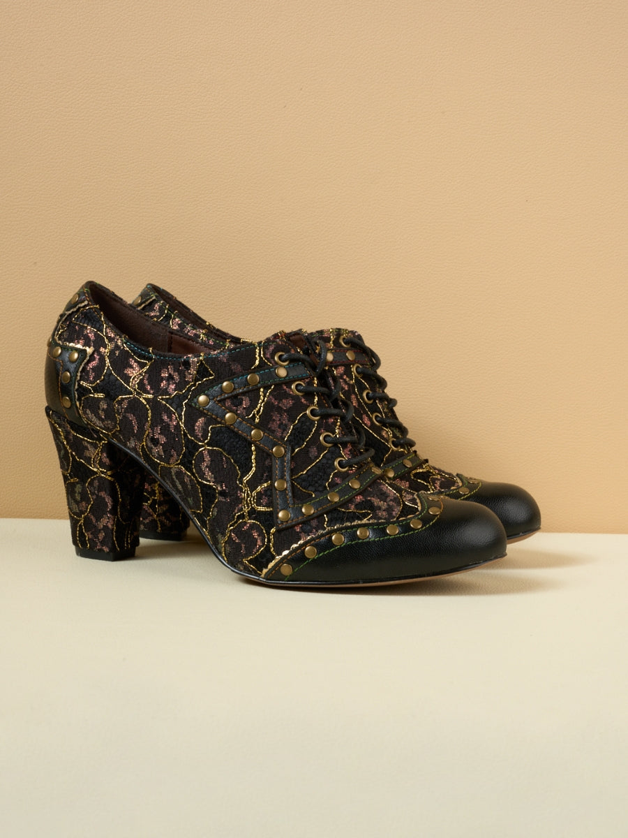 Vicconfy | Jingle My Way Stud Embellished Jacquard Oxford