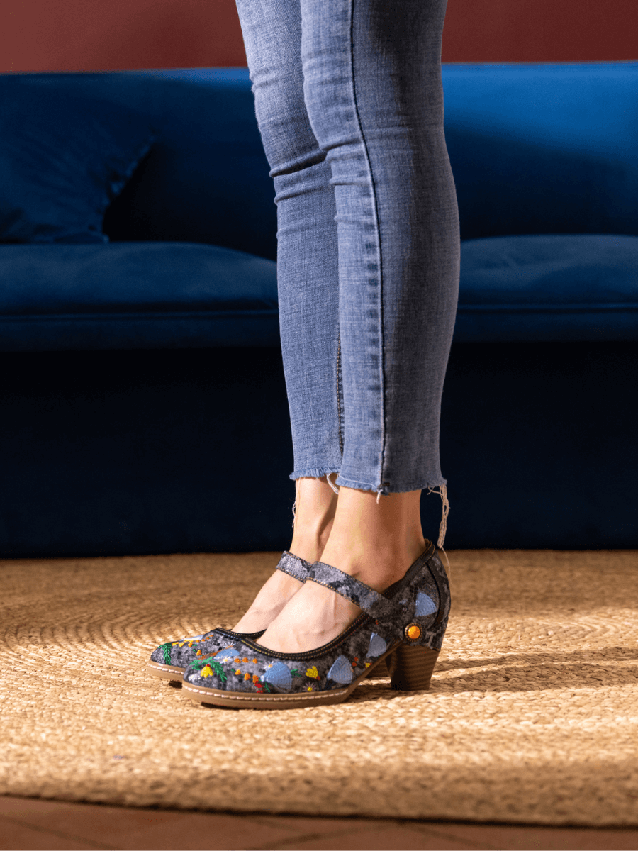 Vicconfy | GEORGINA FLORAL LEATHER PUMP