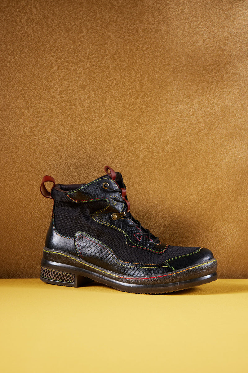Vicconfy | Arlene Mesh Leather Hike Boots