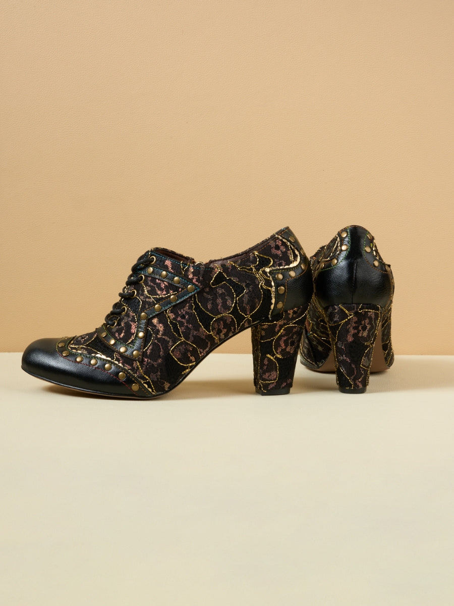 Vicconfy | Jingle My Way Stud Embellished Jacquard Oxford