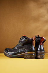 Vicconfy | Arlene Mesh Leather Hike Boots