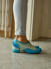 Vicconfy | Aliene Jacquard Leather Pump Booties