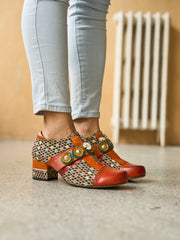 Vicconfy | Angelonia Jacquard Leather Oxford Brogues