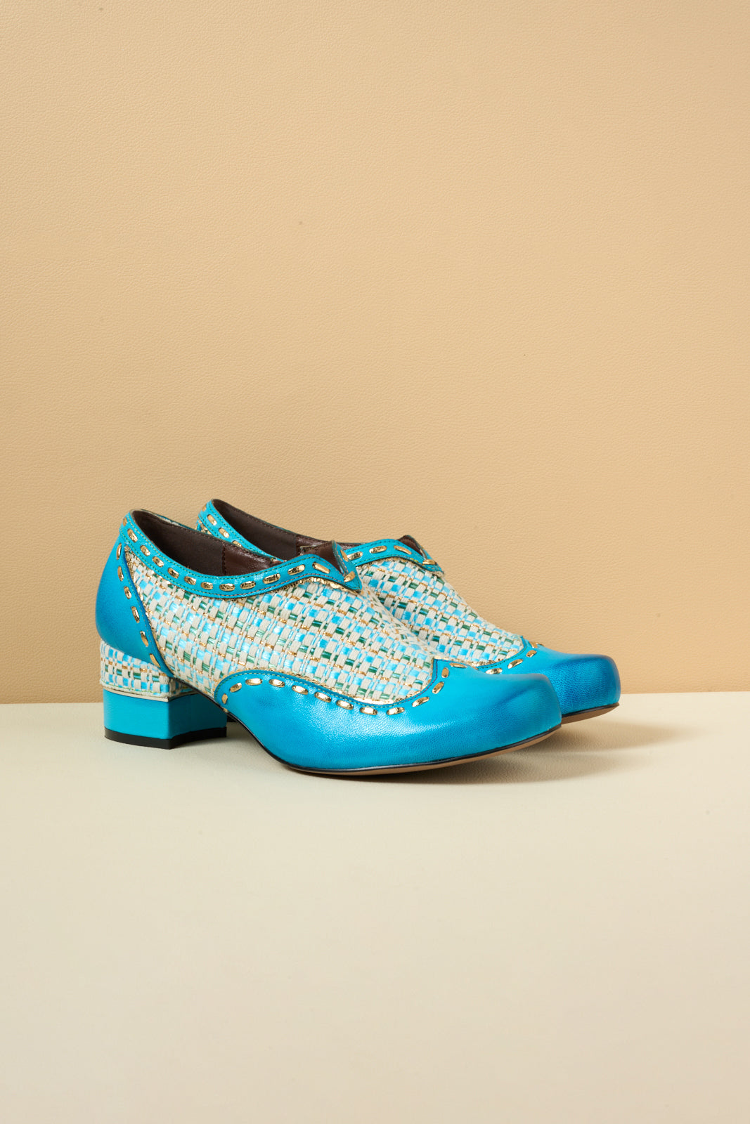 Vicconfy | Aliene Jacquard Leather Pump Booties