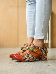 Vicconfy | Angelonia Jacquard Leather Oxford Brogues