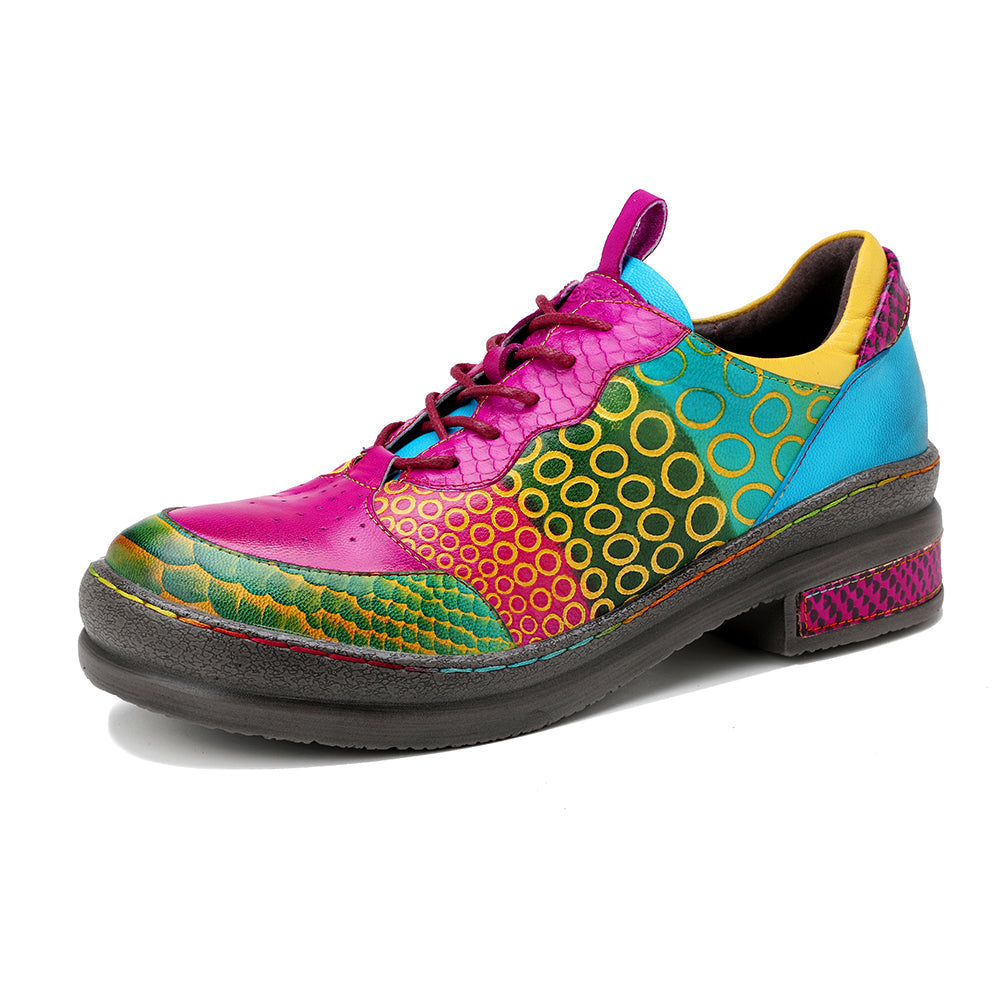 Vicconfy | Pink Your Eye Floral Leather Oxford