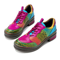 Vicconfy | Pink Your Eye Floral Leather Oxford