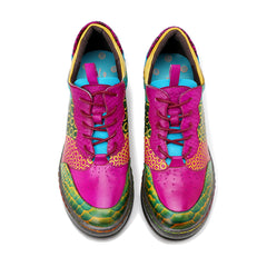 Vicconfy | Pink Your Eye Floral Leather Oxford