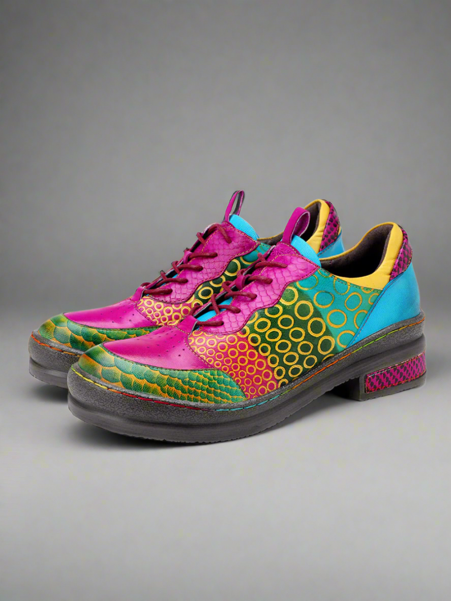 Vicconfy | Pink Your Eye Floral Leather Oxford